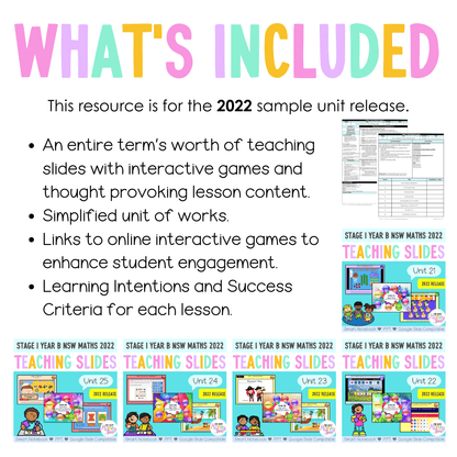 Stage 1 Year B Term 1 Maths Teaching Slides Mega Bundle 2022 - Teaching Slides