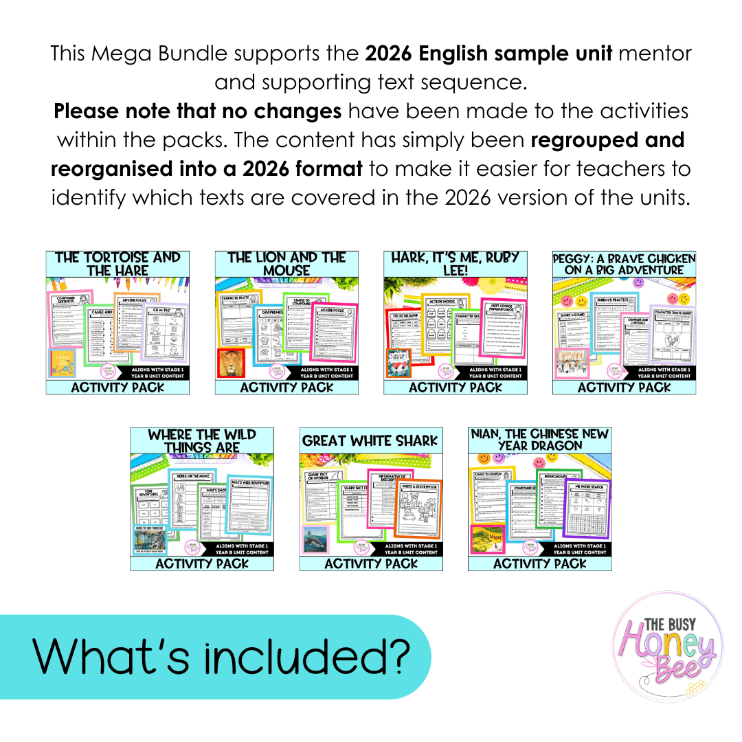 Stage 1 Year B Term 1 NSW English Activity Packs Mega Bundle 2026 - Activity Pack