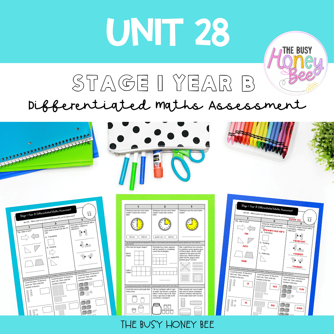 Stage 1 Year B Term 2 Differentiated Maths Assessment Bundle -