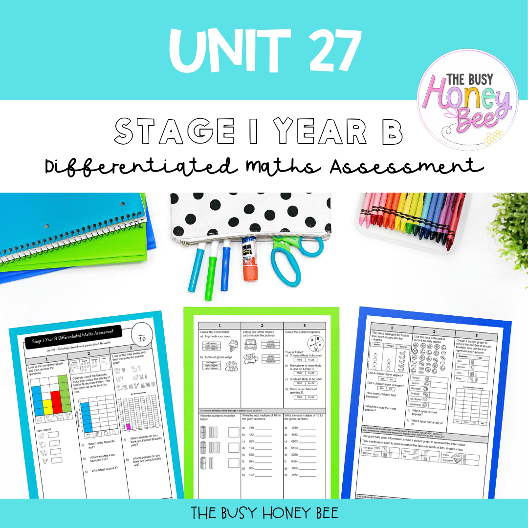 Stage 1 Year B Term 2 Differentiated Maths Assessment Bundle -
