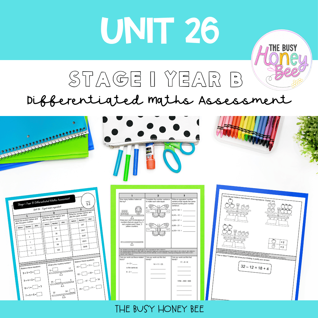Stage 1 Year B Term 2 Differentiated Maths Assessment Bundle -