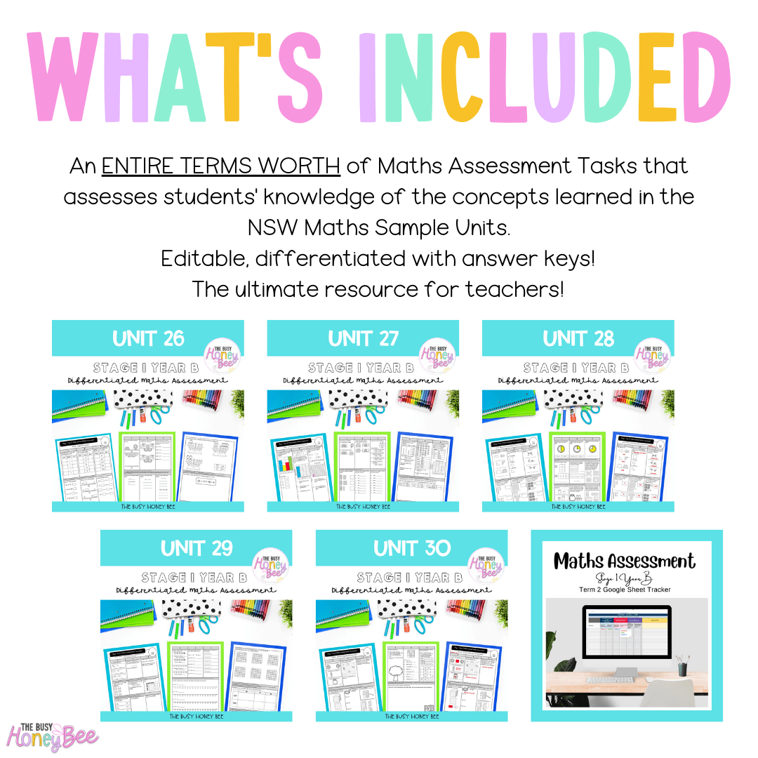 Stage 1 Year B Term 2 Differentiated Maths Assessment Bundle -