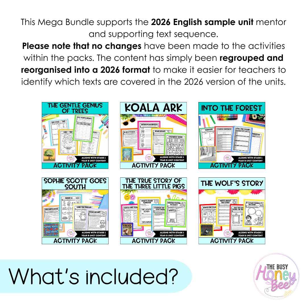 Stage 1 Year B Term 3 NSW English Activity Packs Mega Bundle 2026 - Activity Pack