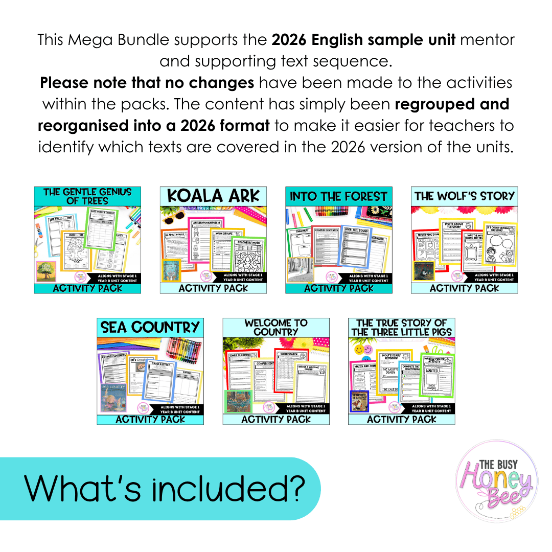 Stage 1 Year B Term 3 NSW English Activity Packs Mega Bundle 2026 - Activity Pack