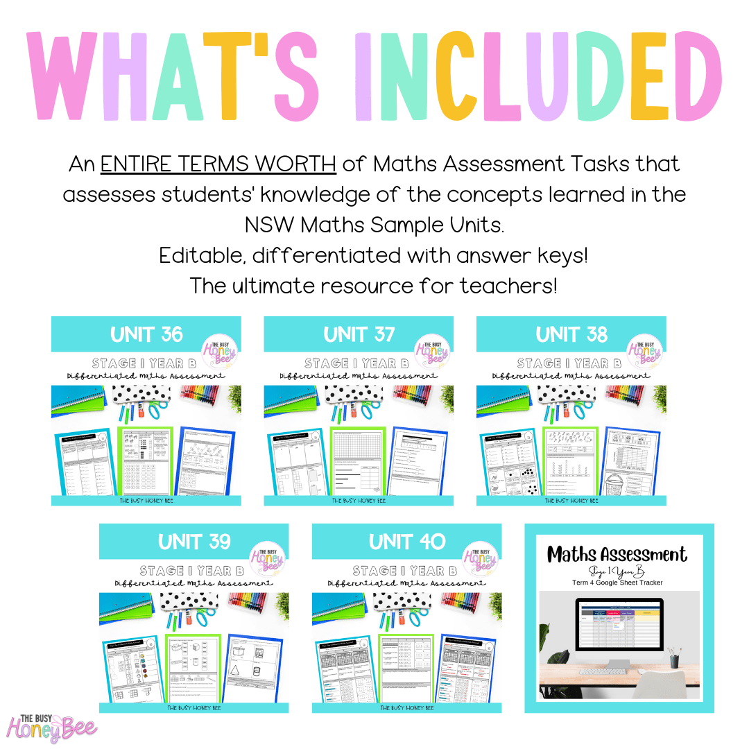 Stage 1 Year B Term 4 Differentiated Maths Assessment Bundle - Assessment
