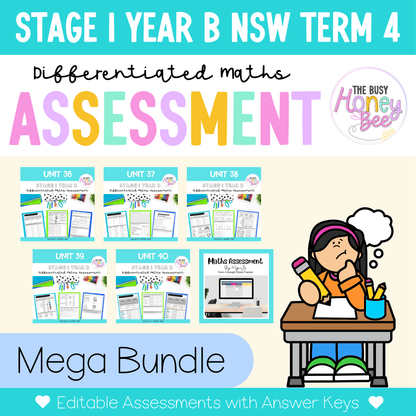 Stage 1 Year B Term 4 Differentiated Maths Assessment Bundle - Assessment
