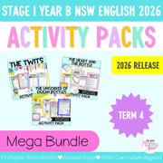 Stage 1 Year B Term 4 NSW English Activity Packs Mega Bundle 2026 - Activity Pack