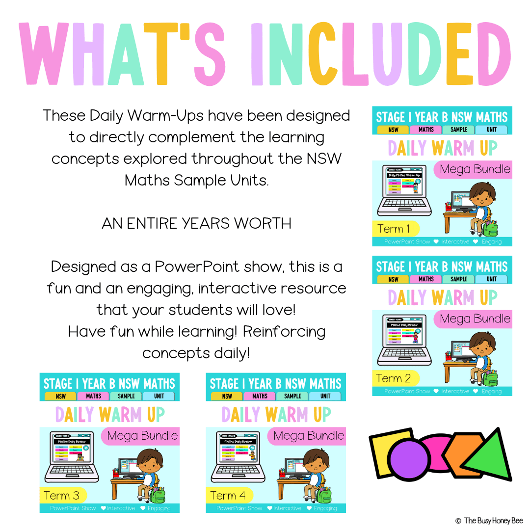 Stage 1 Year B Ultimate Australian | NSW Maths Daily Review | Warm-Up Mega Bundle - Warm Up | Revision
