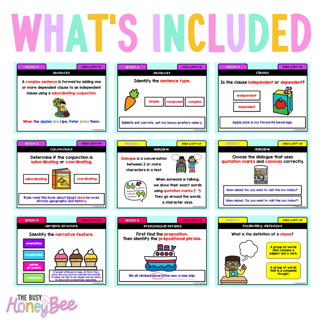 Stage 1 Year B Ultimate English Australian | NSW English Daily Review | Warm-Up Mega Bundle - Warm Up | Revision