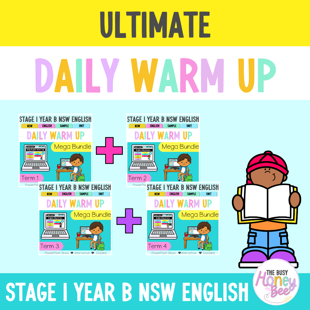 Stage 1 Year B Ultimate English Australian | NSW English Daily Review | Warm-Up Mega Bundle - Warm Up | Revision