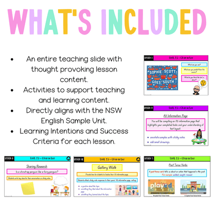Stage 1 Year B Unit 23 NSW Character English Teaching Slides - Teaching Slides