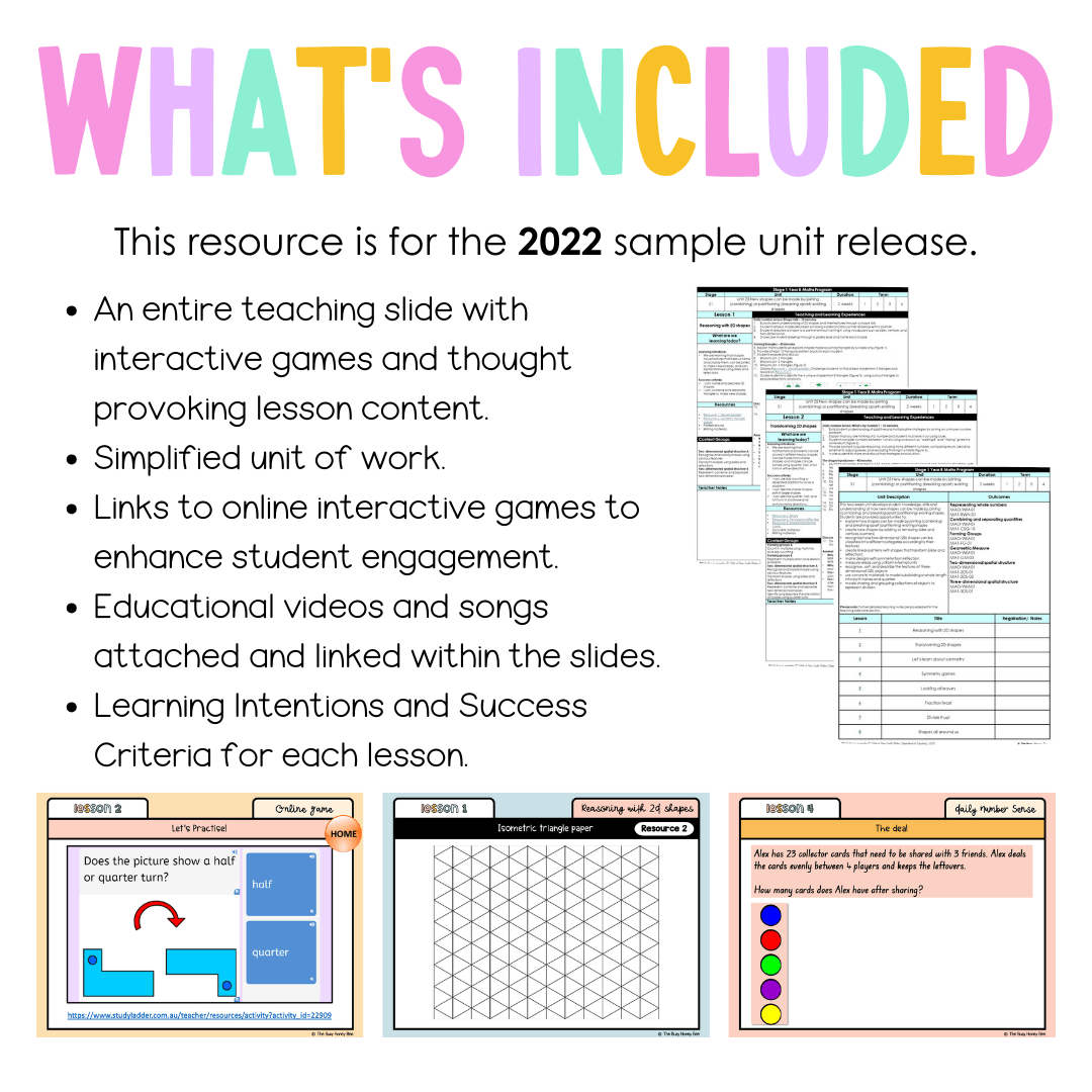 Stage 1 Year B Unit 25 NSW Maths Teaching Slides 2022 - Teaching Slides