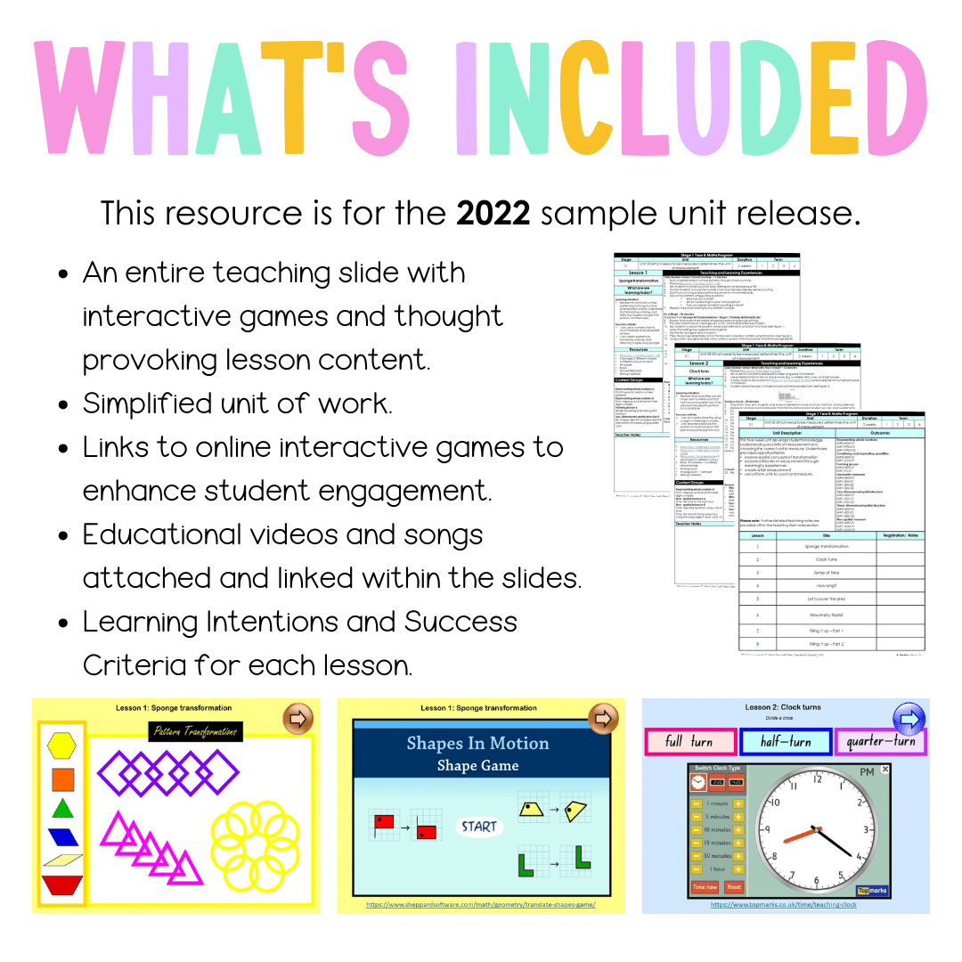 Stage 1 Year B Unit 28 NSW Maths Teaching Slides 2022 - Teaching Slides