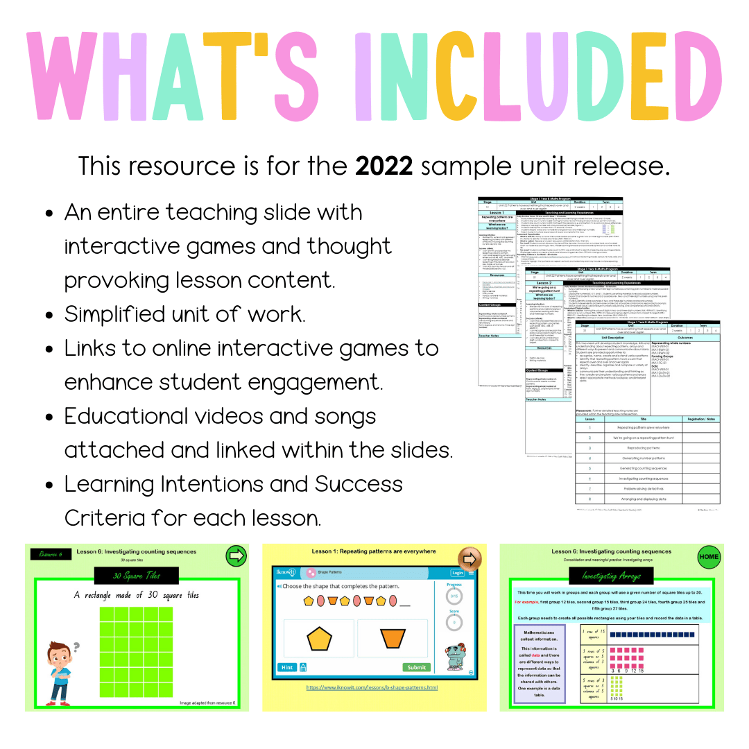 Stage 1 Year B Unit 32 NSW Maths Teaching Slides 2022 - Teaching Slides