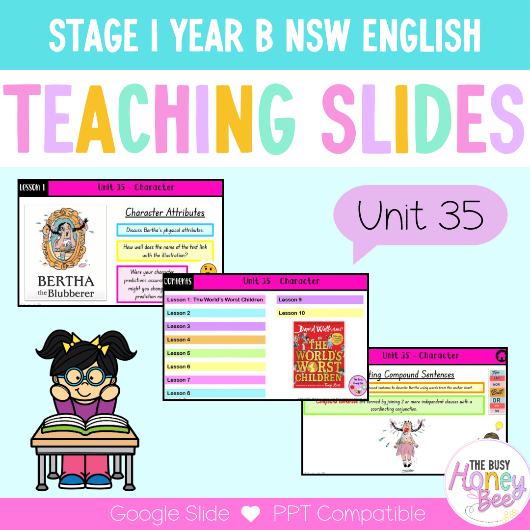 Stage 1 Year B Unit 35 NSW Character English Teaching Slides - Teaching Slides