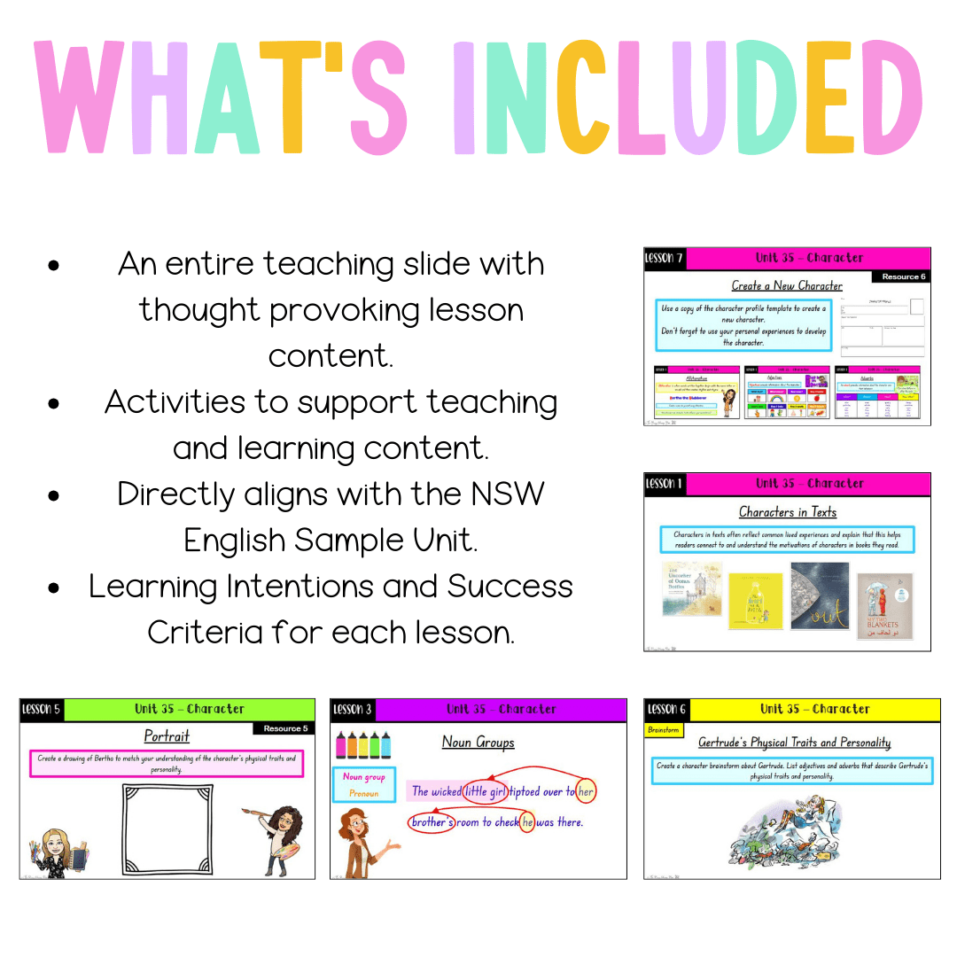 Stage 1 Year B Unit 35 NSW Character English Teaching Slides - Teaching Slides