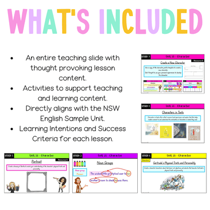 Stage 1 Year B Unit 35 NSW Character English Teaching Slides - Teaching Slides