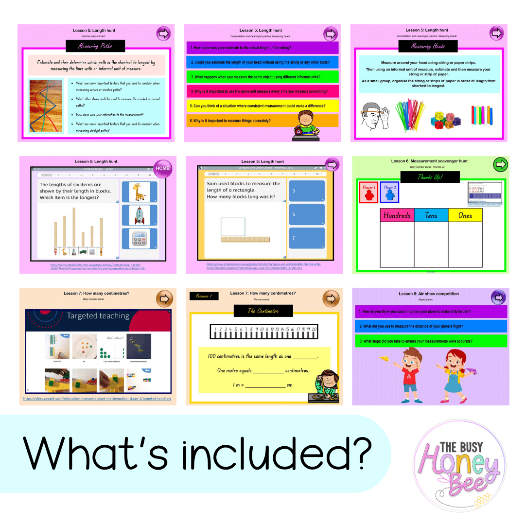 Stage 1 Year B Unit 37 NSW Maths Teaching Slides - Zip Folder: Smart Notebook, PowerPoint, Google Slide Compatible