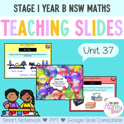 Stage 1 Year B Unit 37 NSW Maths Teaching Slides - Zip Folder: Smart Notebook, PowerPoint, Google Slide Compatible