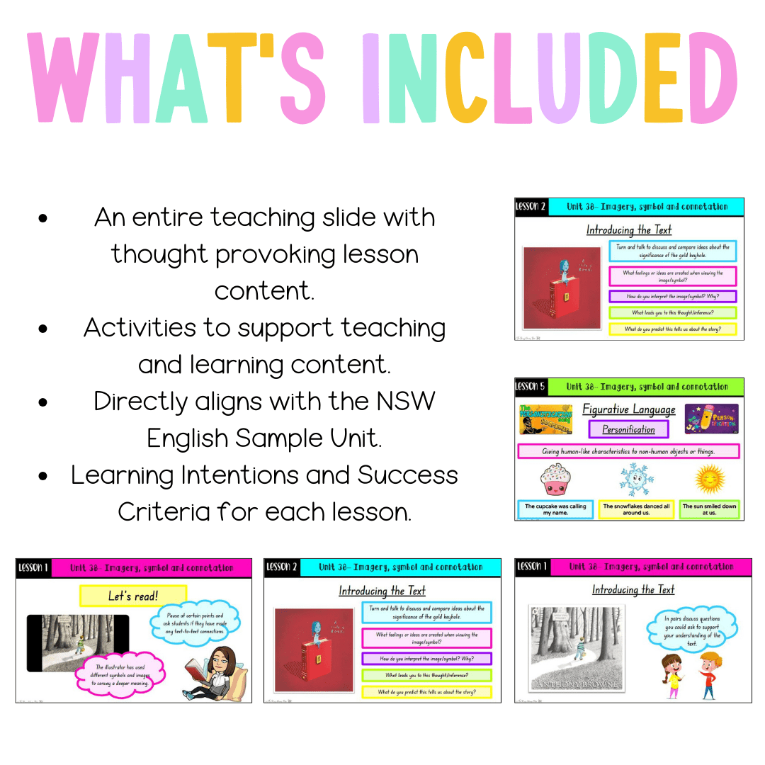 Stage 1 Year B Unit 38 NSW Imagery, Symbol and Connotation English Teaching Slides - Teaching Slides