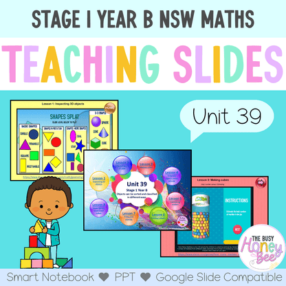 Stage 1 Year B Unit 39 NSW Maths Teaching Slides - Zip Folder: Smart Notebook, PowerPoint, Google Slide Compatible