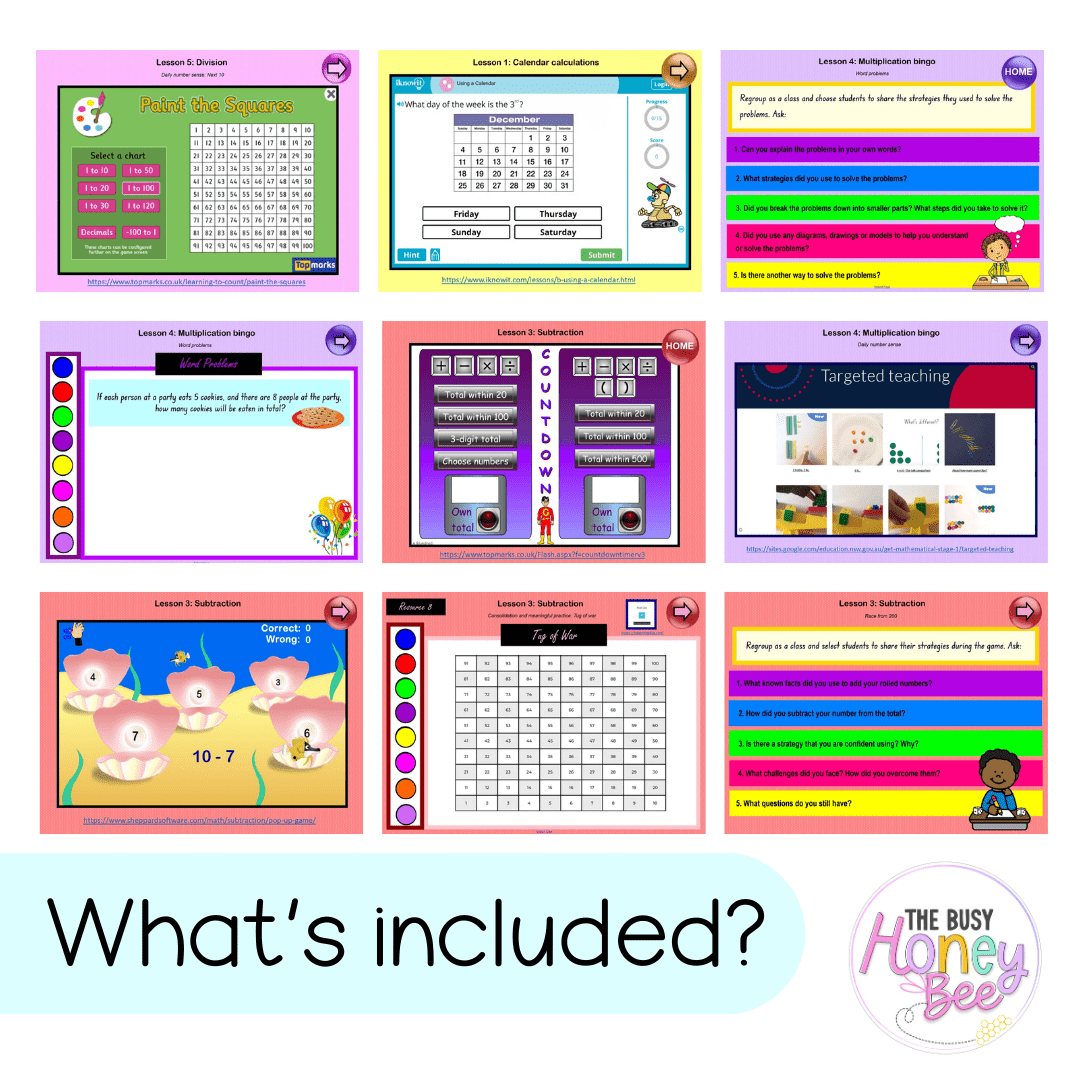 Stage 1 Year B Unit 40 NSW Maths Teaching Slides - Zip Folder: Smart Notebook, PowerPoint, Google Slide Compatible