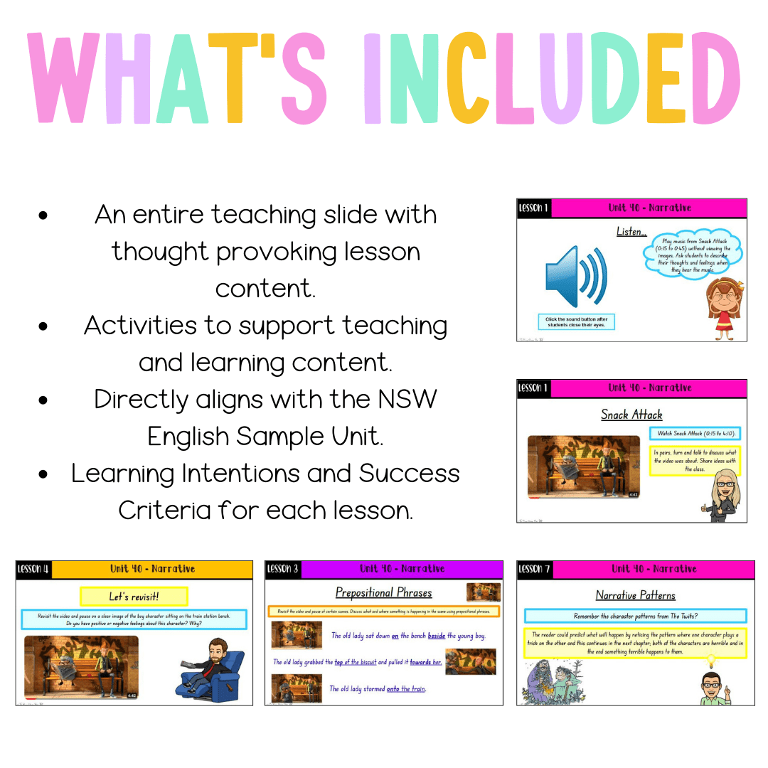 Stage 1 Year B Unit 40 NSW Narrative English Teaching Slides - Teaching Slides