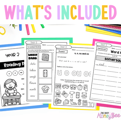 Stage 1 Year B - Year 2 Reading Pod 22 - u, oo, o, ou - Teaching Bundle