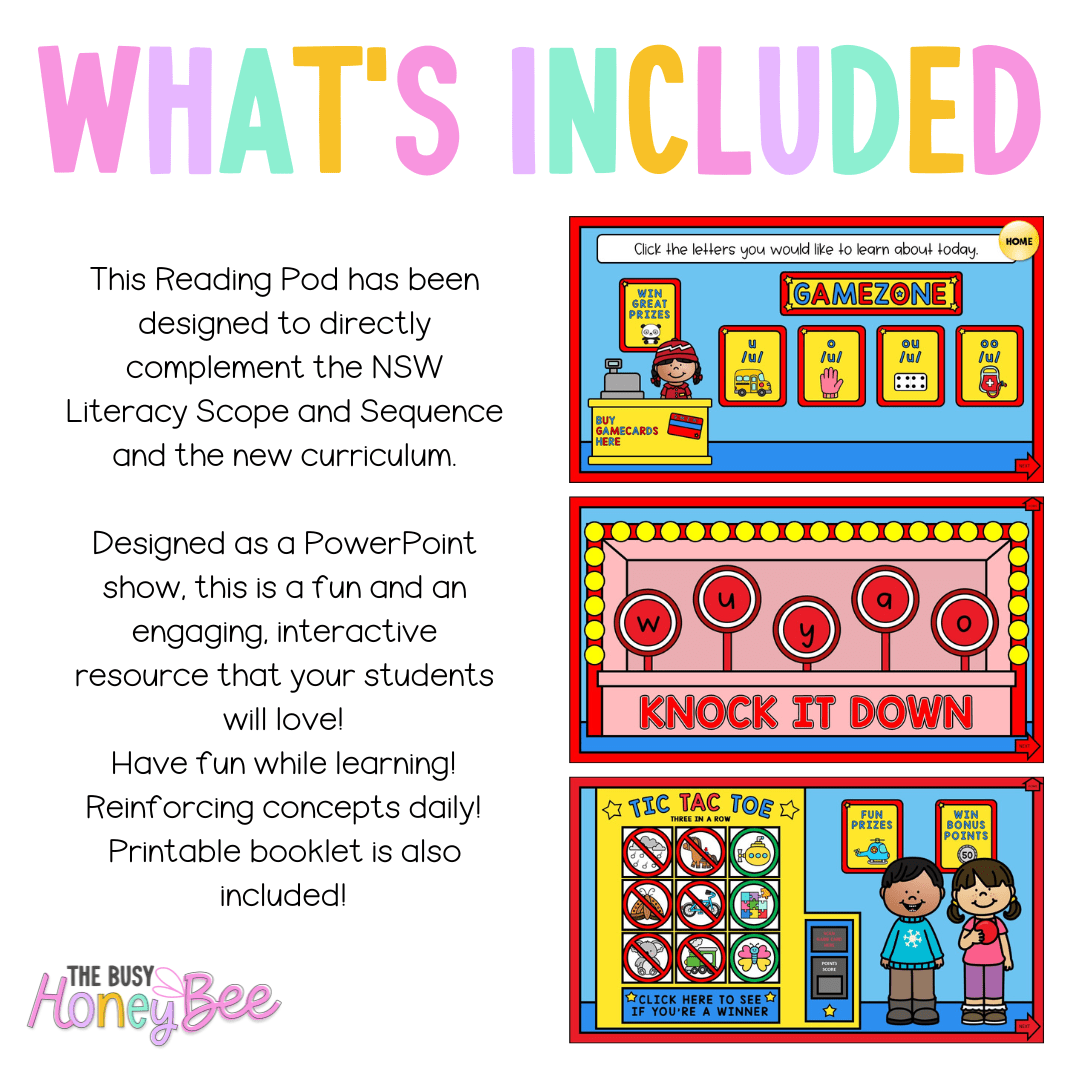 Stage 1 Year B - Year 2 Reading Pod 22 - u, oo, o, ou - Teaching Bundle