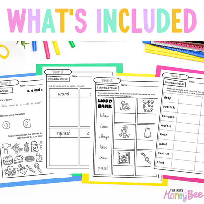 Stage 1 Year B - Year 2 Reading Pod 23 - o, au, a - Teaching Bundle