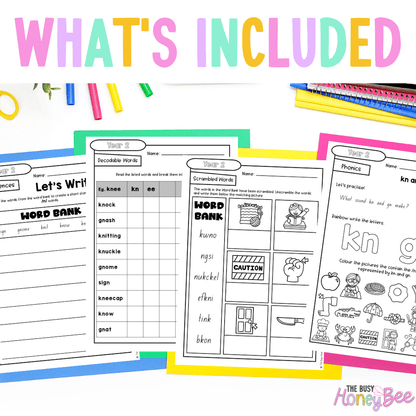 Stage 1 Year B - Year 2 Reading Pod 25 - kn, gn - Teaching Bundle