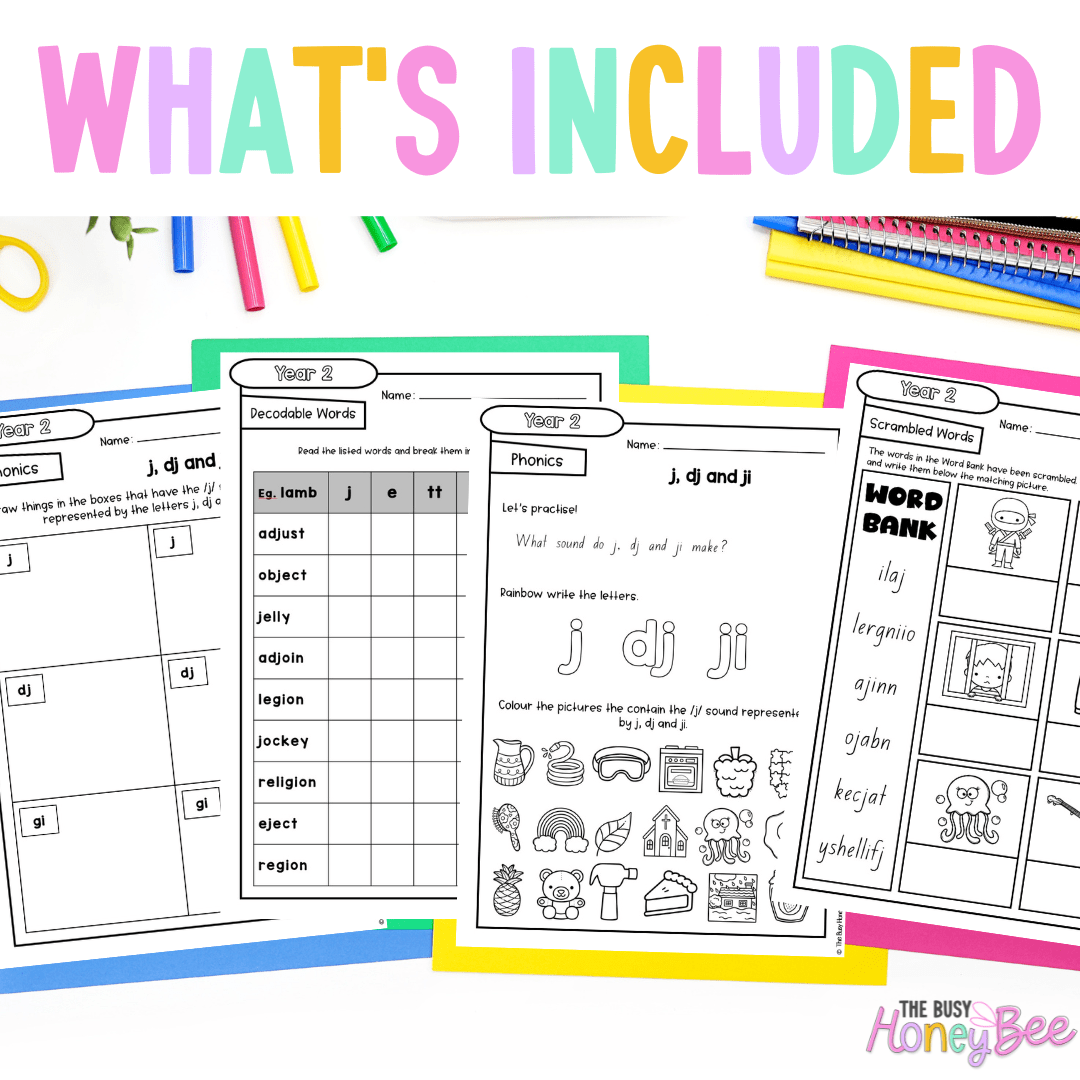 Stage 1 Year B - Year 2 Reading Pod 27 - j, dj, gi - Teaching Bundle