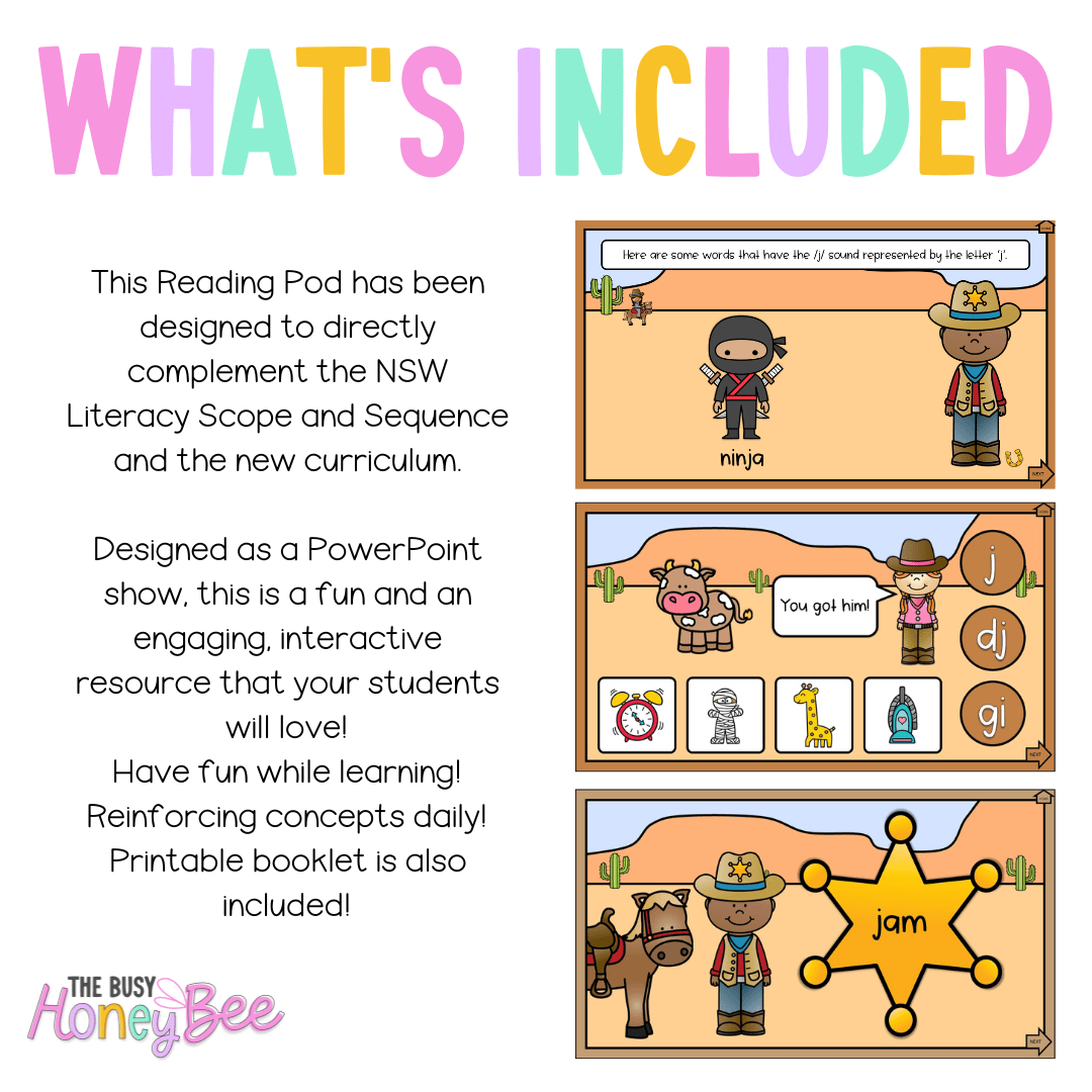 Stage 1 Year B - Year 2 Reading Pod 27 - j, dj, gi - Teaching Bundle