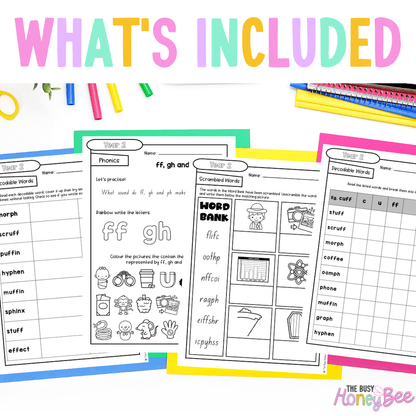 Stage 1 Year B - Year 2 Reading Pod 28 - ff, gh, ph - Teaching Bundle