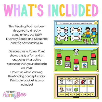 Stage 1 Year B - Year 2 Reading Pod 30 - ch, tch, c, t - Teaching Bundle