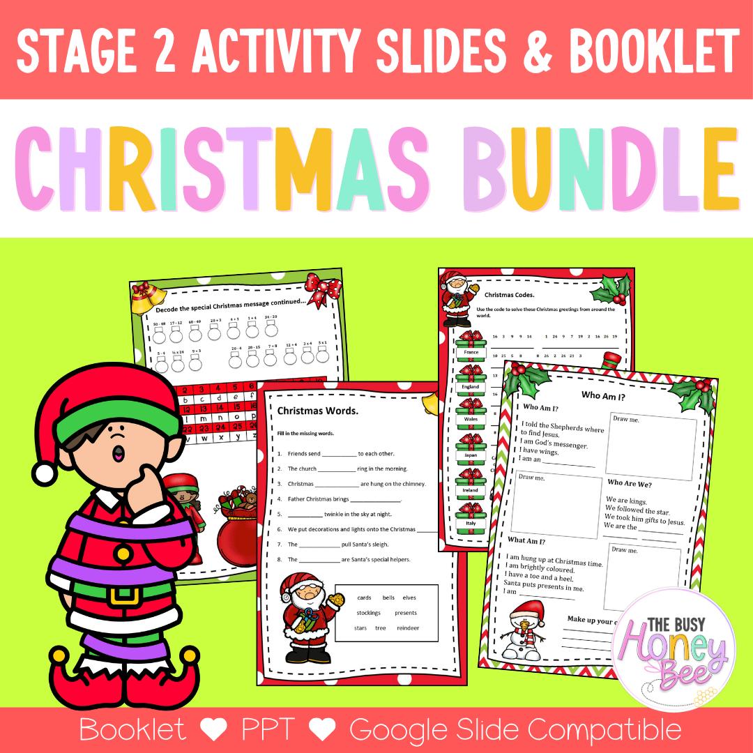 Stage 2 Christmas Activities PowerPoint and Booklet - Activity Pack