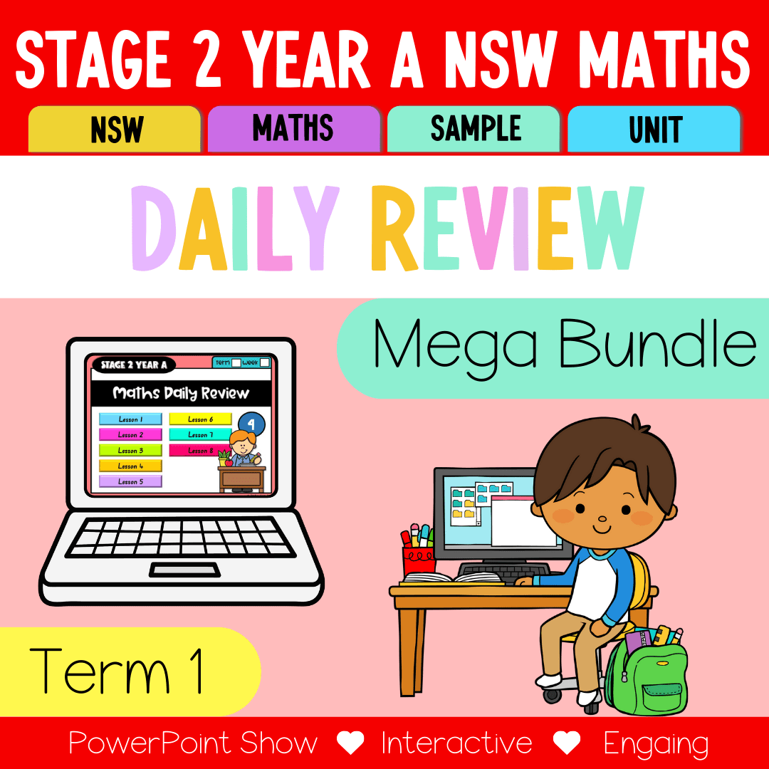Stage 2 Year A Australian | NSW Math Daily Review | Warm-Up Term 1 Mega Bundle -