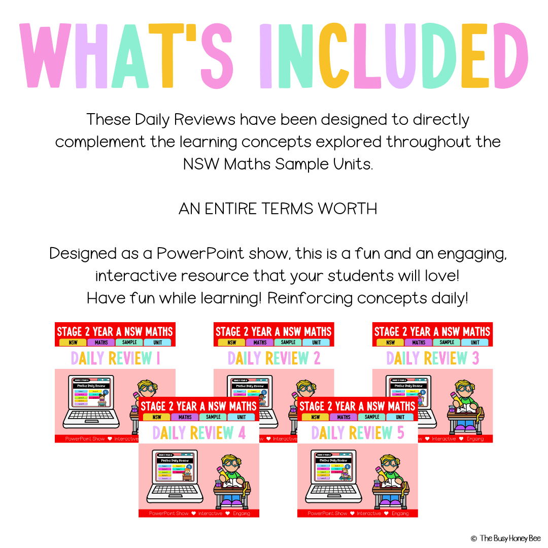 Stage 2 Year A Australian | NSW Math Daily Review | Warm-Up Term 1 Mega Bundle -