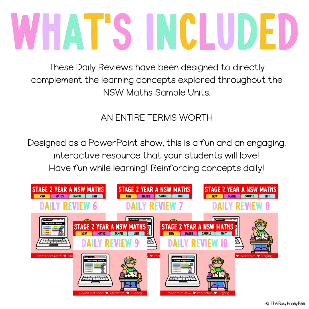 Stage 2 Year A Australian | NSW Math Daily Review | Warm-Up Term 2 Mega Bundle - Warm Up | Revision