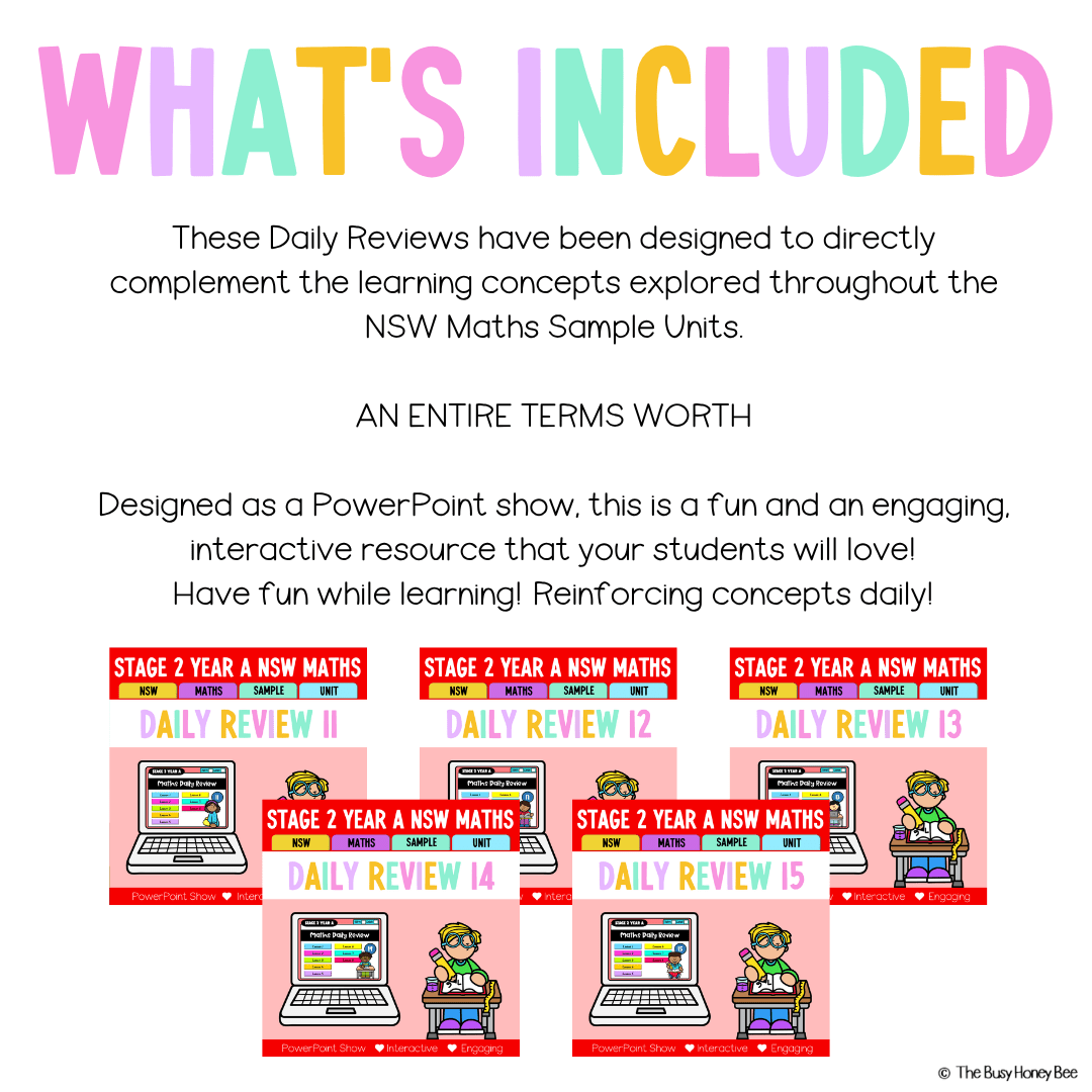 Stage 2 Year A Australian | NSW Math Daily Review | Warm-Up Term 3 Mega Bundle - Warm Up | Revision
