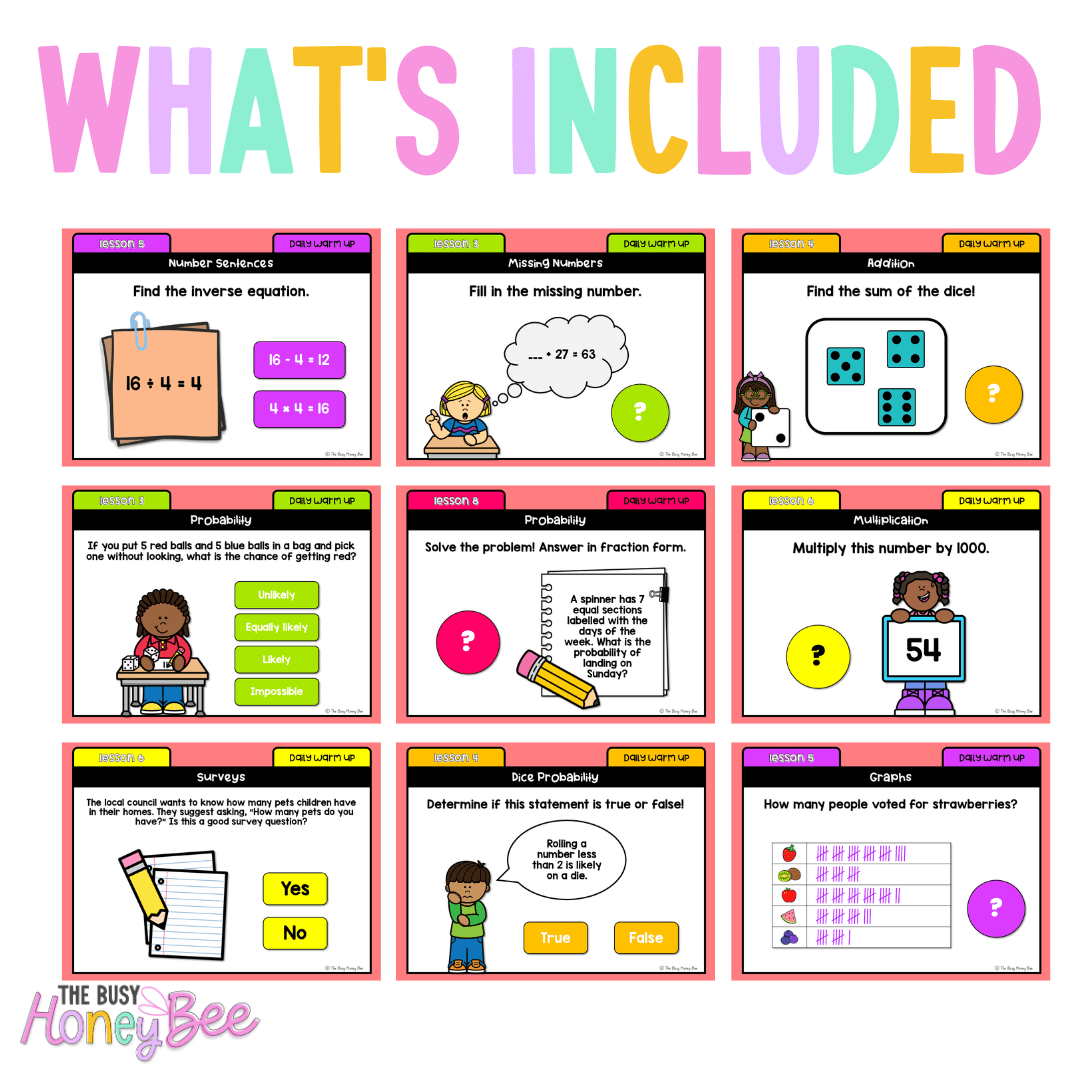Stage 2 Year A Australian | NSW Math Daily Review | Warm-Up Term 4 Mega Bundle - Warm Up | Revision