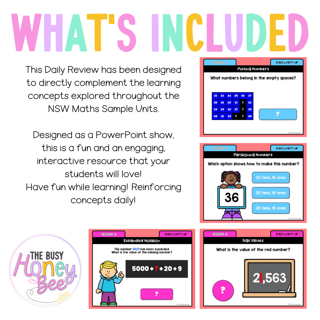 Stage 2 Year A Australian | NSW Math Daily Review | Warm-Up Unit 1 -