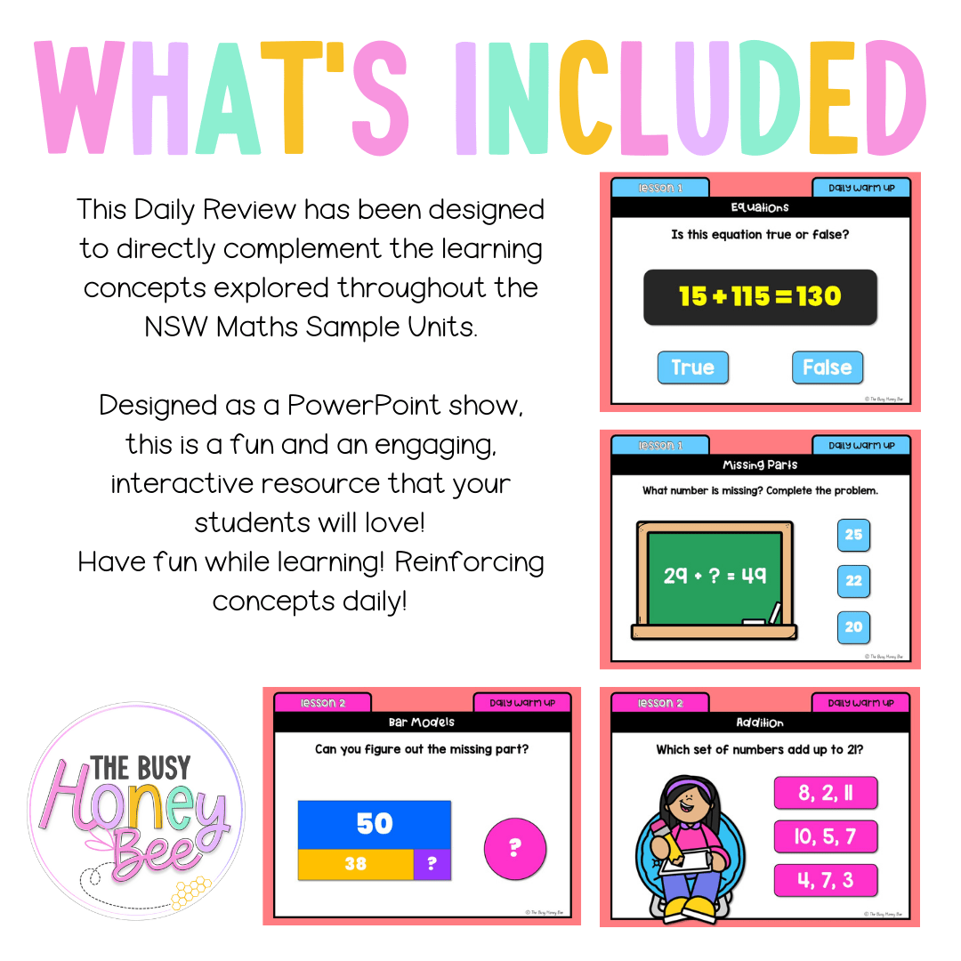 Stage 2 Year A Australian | NSW Math Daily Review | Warm-Up Unit 2 -