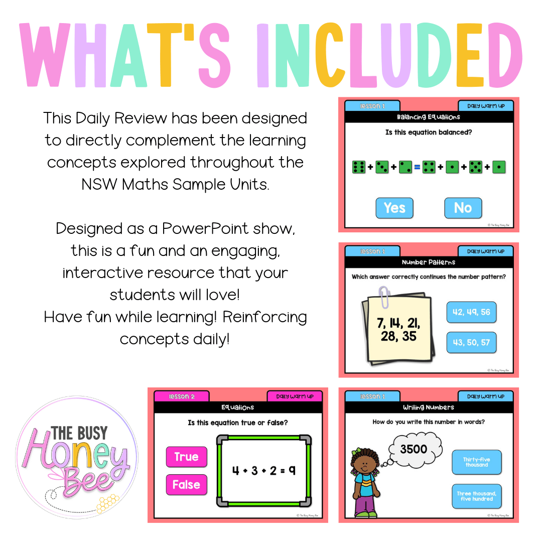 Stage 2 Year A Australian | NSW Math Daily Review | Warm-Up Unit 6 -