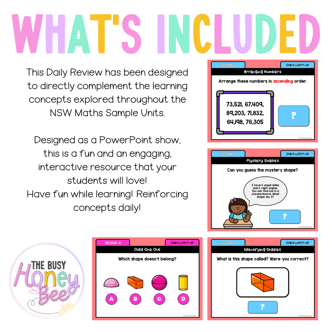Stage 2 Year A Australian | NSW Math Daily Review | Warm-Up Unit 9 -
