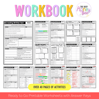 Stage 2 Year A Creating Written Texts Teaching Bundle Unit 8 - Component A - Teaching Bundle