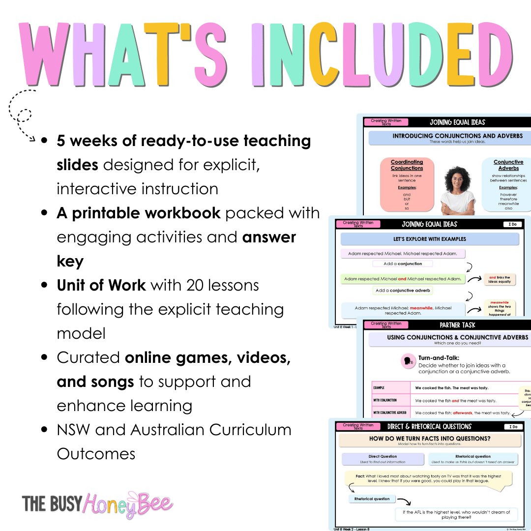 Stage 2 Year A Creating Written Texts Teaching Bundle Unit 8 - Component A - Teaching Bundle