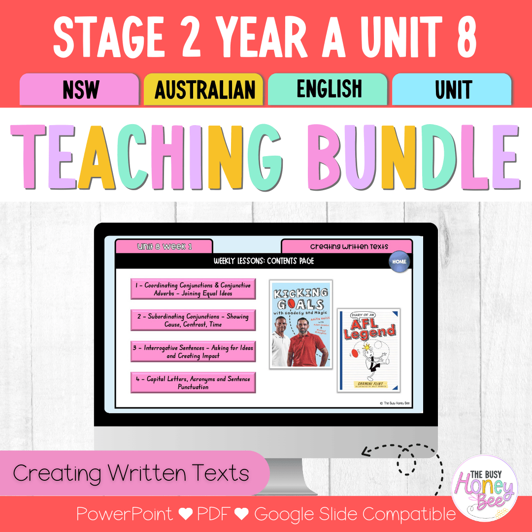 Stage 2 Year A Creating Written Texts Teaching Bundle Unit 8 - Component A - Teaching Bundle