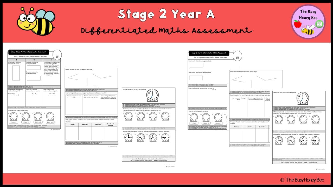 Stage 2 Year A Differentiated Maths Assessment Unit 10 - Microsoft Word Document