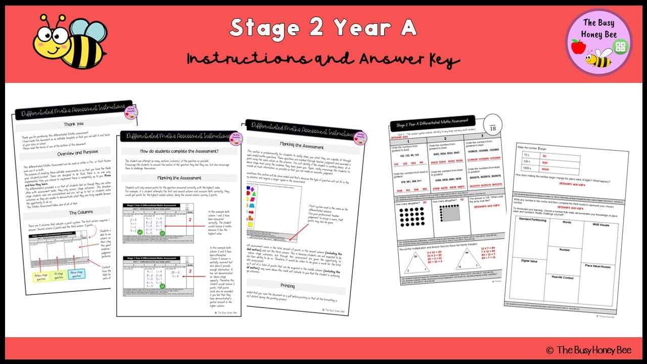 Stage 2 Year A Differentiated Maths Assessment Unit 11 - Microsoft Word Document